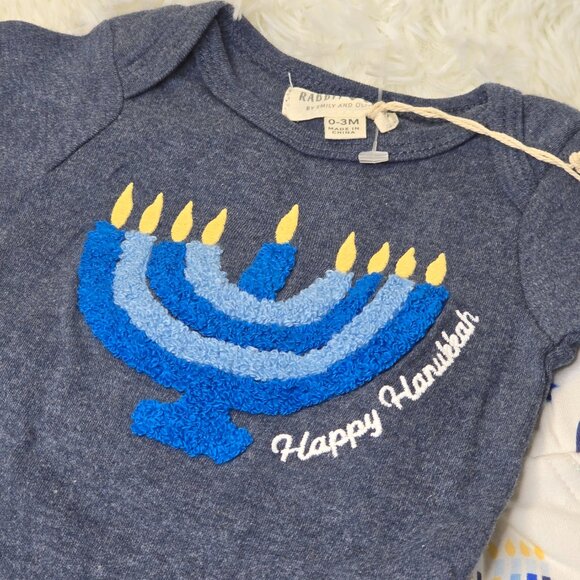 Hanukkah onesie with pants, 0-3 months - Picture 3 of 4